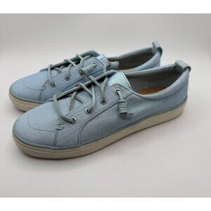 Sperry Crest Vibe Sneakers Women Size 8.5M Shimmer Light Blue Lace-up Low-Top